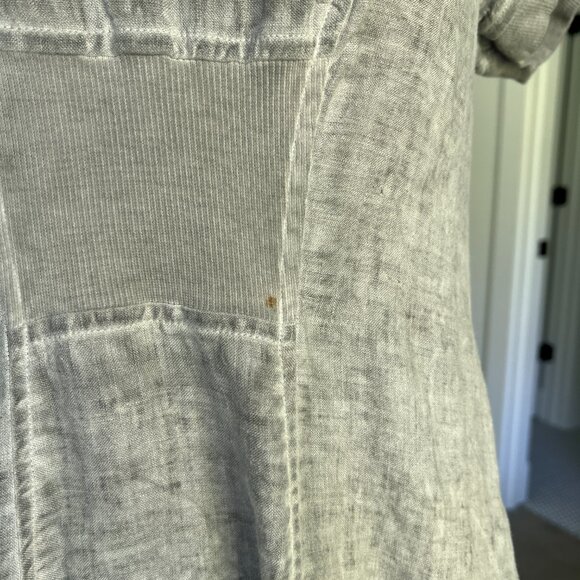 Grizas Dress Size Medium 100% Linen Grey Grey Layered Lagenlook Midi Maxi - Picture 6 of 12